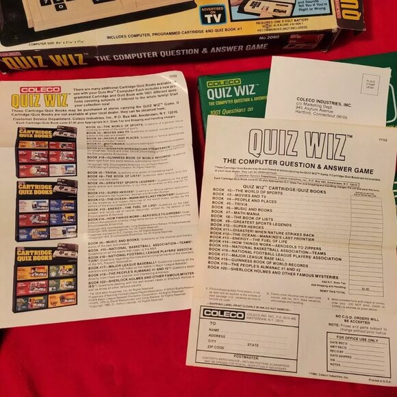 Vintage 1980 Coleco Quiz Wiz Computer and 2 Cartridges Quiz #1 and 15 NBA Teams - Picture 11 of 12